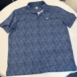 Callaway Navy Patterned Polo Shirt